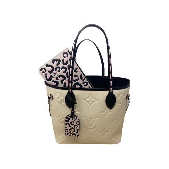Louis Vuitton Neverfull Wild At Heart MM Ivory Leather - Picture 1 of 14